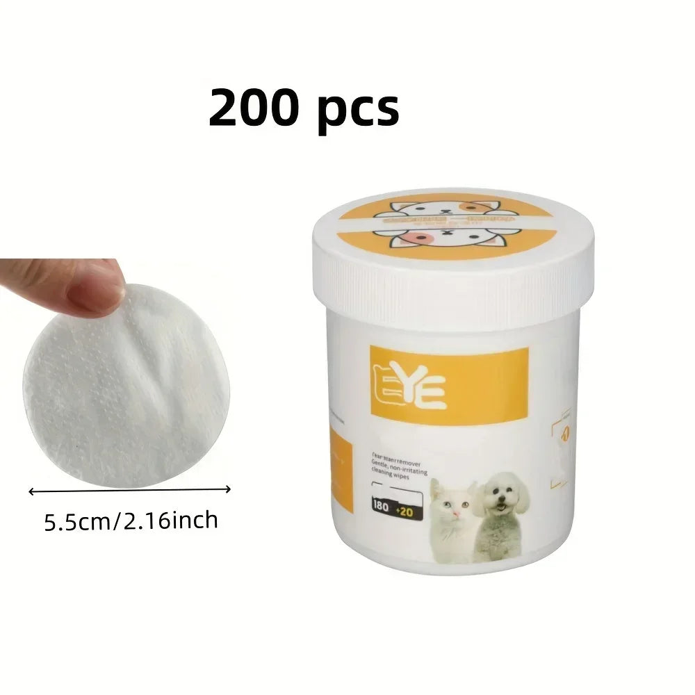 200pcs Pet Eye Cleaning Wipes, Gentle Tear Stain Remover Wipes for