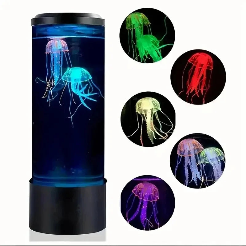 Jellyfish Lava Lamp Aquarium Ocean Night Lights 7Colors LED Jellyfish