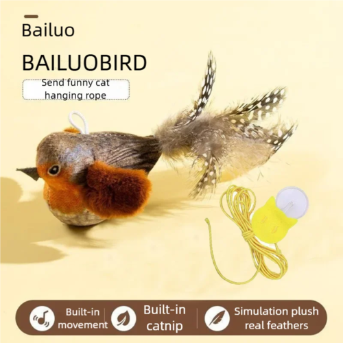 Interactive Cat Toy Electric Simulation Bird With Chirping Sound