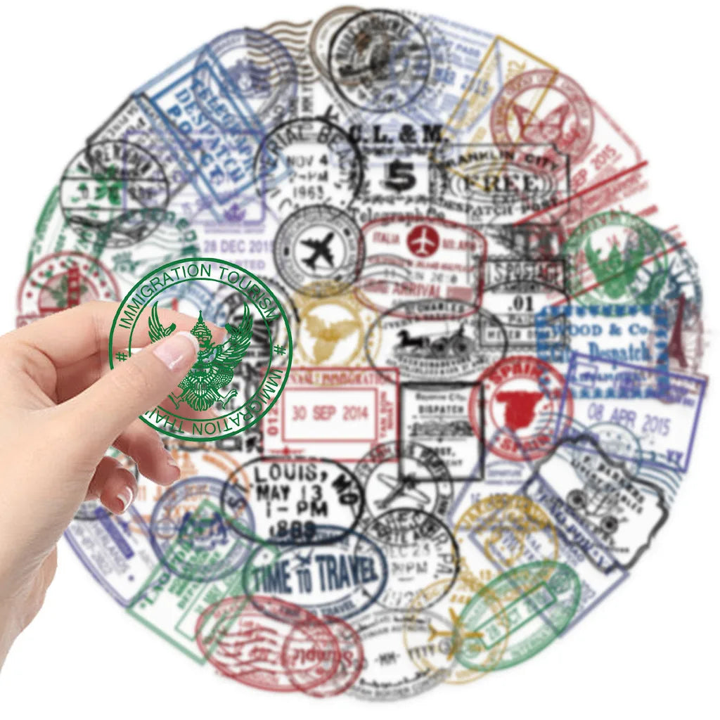 60Pcs Transparent Vintage Postmark Stickers - Waterproof PET Decor for