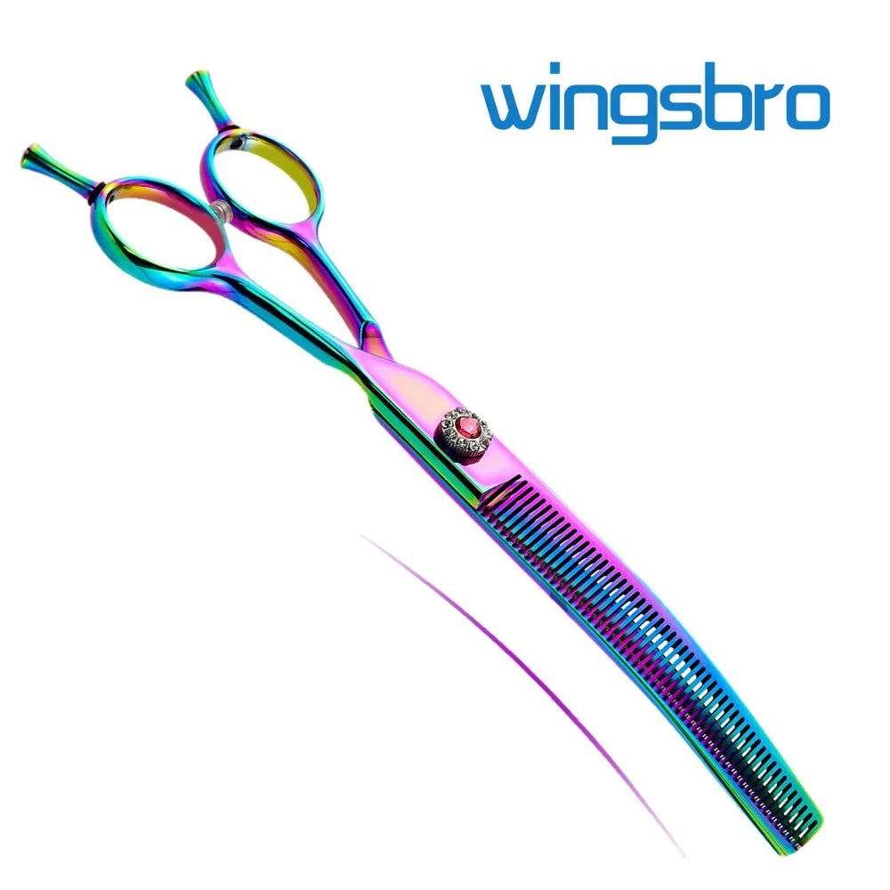 7 inch Dog Hair Trimming Scissors,Pet Grooming Curved Scissors ,Dog