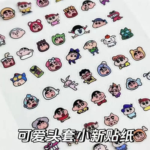 Kawaii Crayon Shin Chan PET Stickers Japanese Pixel Style Cute Phone