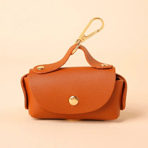 Portable Dog Poop Bag Organizer Stylish Pet Bag Holder Leather Pet