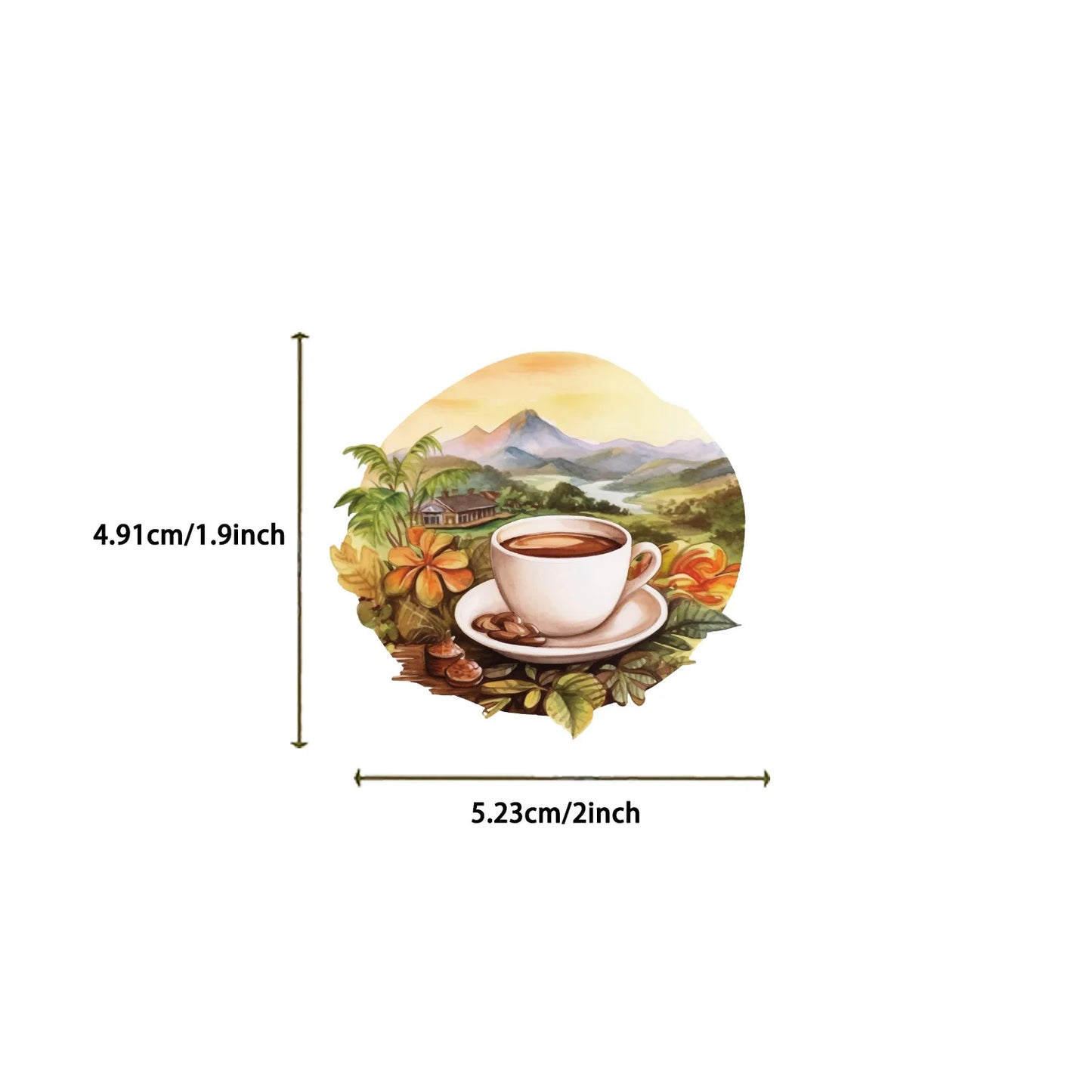 50PCS Rural Scenery Sticker Decoration Scrapbooking PET Sticker