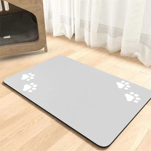 Winter Feeding Mat-Absorbent Pet Placemat for Food and Water Bowl with
