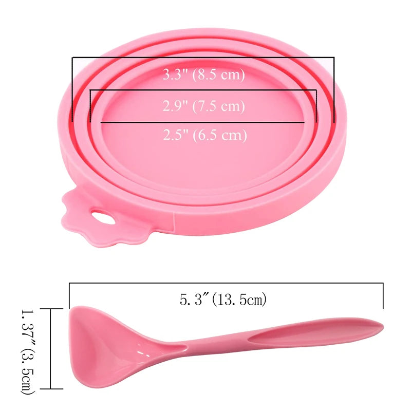 2pcs/set Reusable Pet Food Can Cover Silicone Dogs Cats Storage Tin