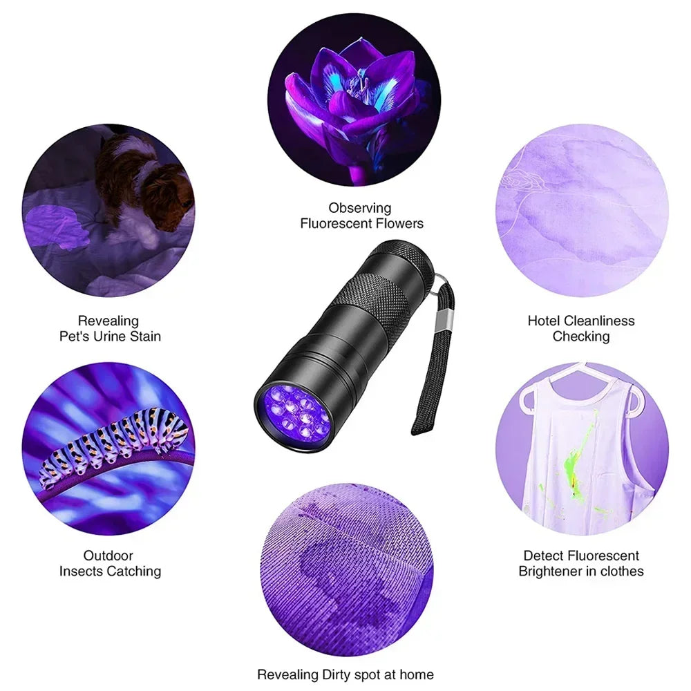 Portable LED Ultraviolet Torch IPX4 Waterproof 395nm 3W Mini UV Pen