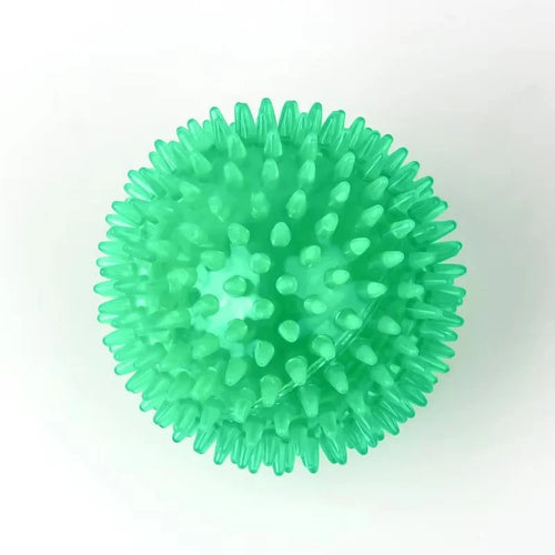 TPR Squeaky Spiked Dog Ball Chew Toy Durable Teeth Cleaning Molar Toy