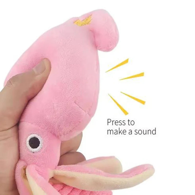 Dog toys; cat toys; sound-emitting cotton rope octopus; durable chew
