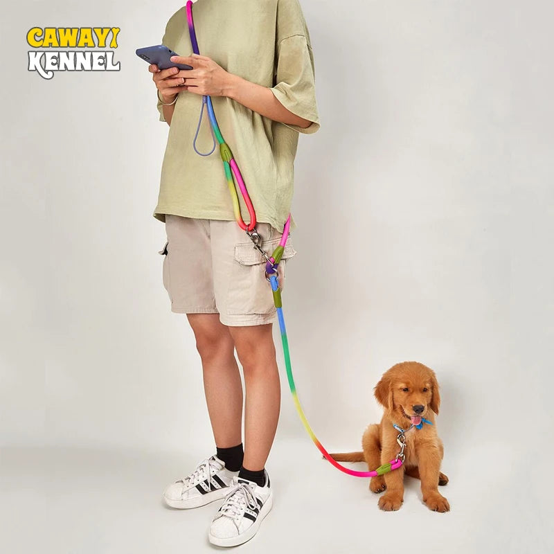 CAWAYI KENNEL Reflective Nylon Leashes Pet Dogs Chain Traction Rope