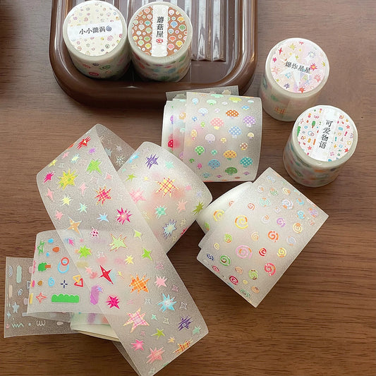 PET Sticker Tapes Basic Material for Scrapbooking Vortex Mushroom