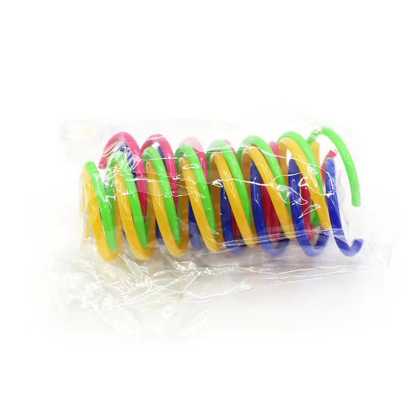 Cat color plastic spring cat toy color spring jumping cat toy toy