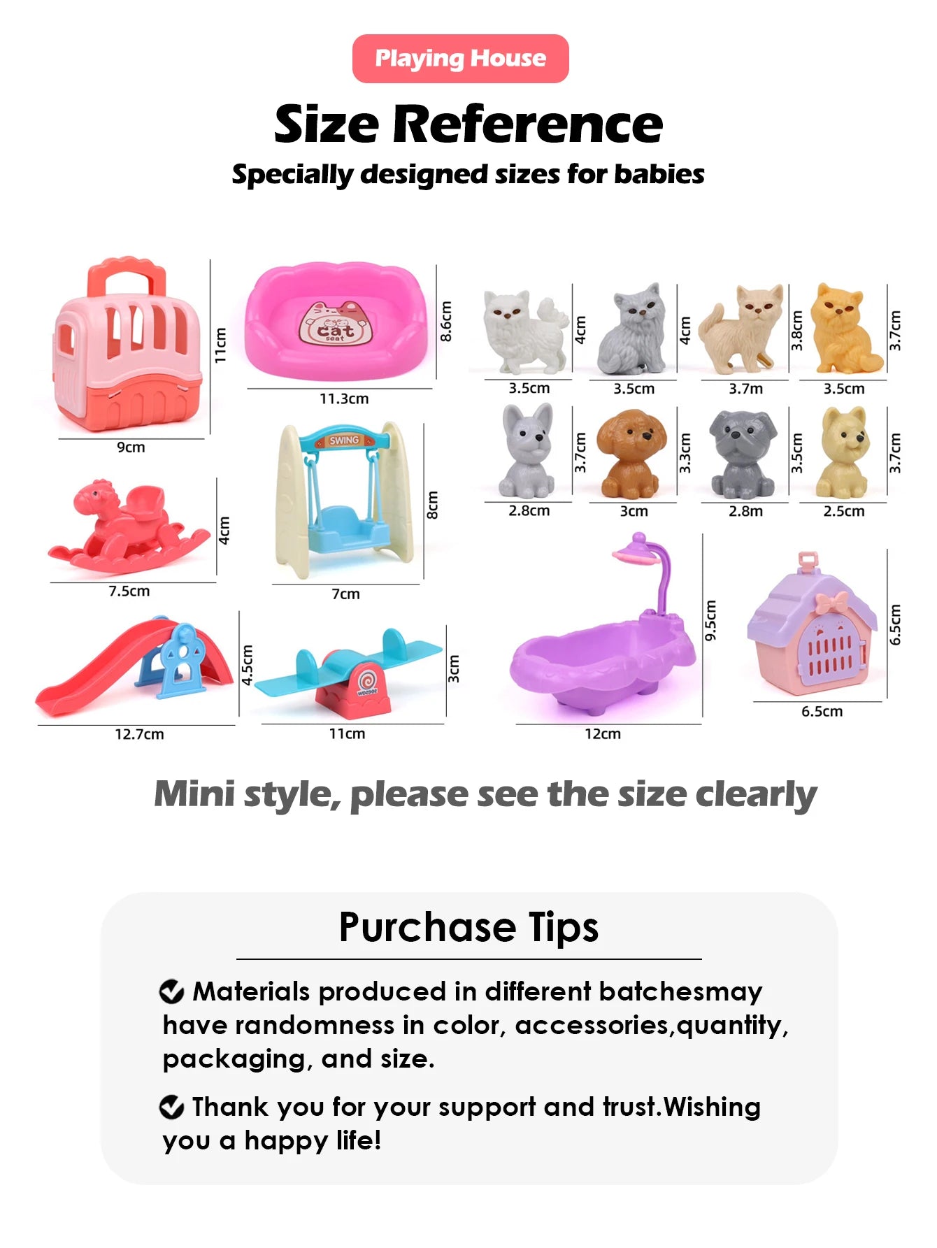 Cute Dog Pet Basket Family Toys Dog Doll Set Dog Cage Toys Scene