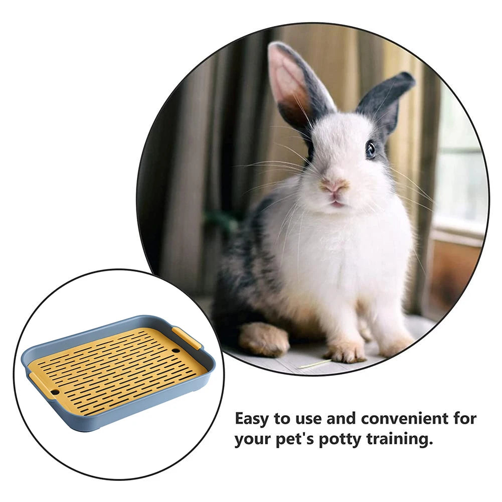 Rabbit Litter Box Small Pet Toilet Tray Bunnies Corner Toilet Box For