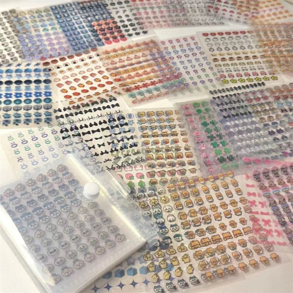 25Pcs 1750 Stickers MINI Cute emoji Cube Transparent Stickers PET DIY