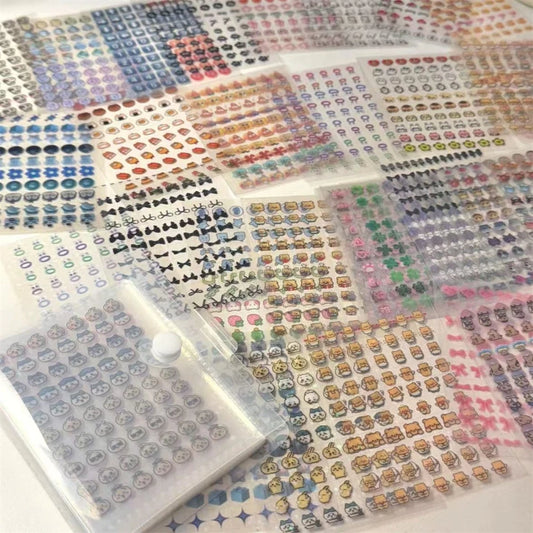 25Pcs 1750 Stickers MINI Cute emoji Cube Transparent Stickers PET DIY