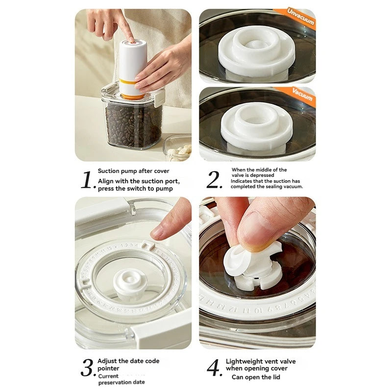 Vacuum Seal Container Coffee Beans Sealed Tank Electric Vacuum Jar
