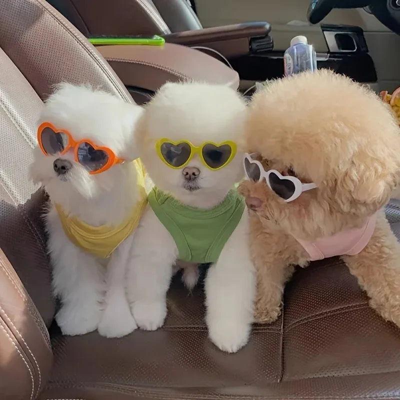 Dog Pet Glasses cute Pet Christmas funny Glasses heart-shaped Cat