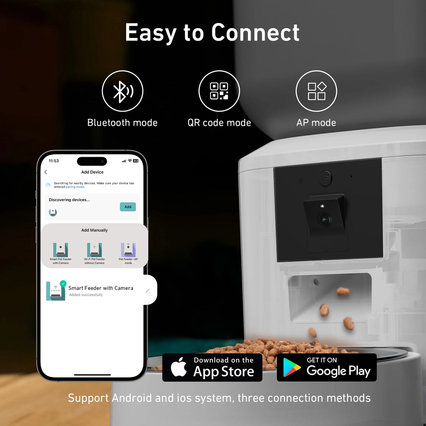 8L Automatic Cat Feeder With 1080p Camera Video 5G WiFi Cat Food