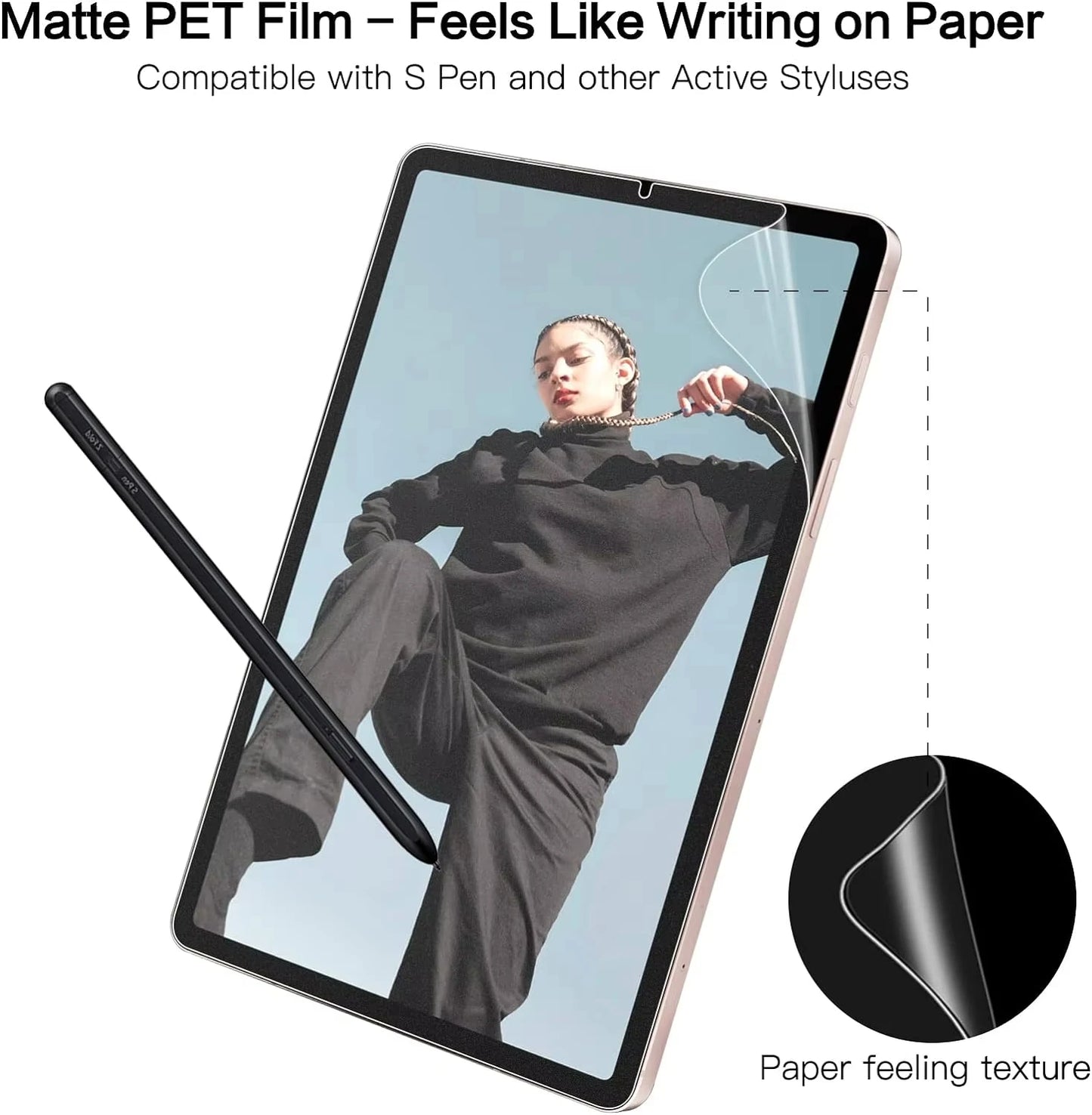 2pcs Paper Feel Screen Protector Film For Samsung Galaxy Tab S6 Lite