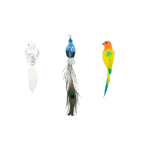 Simulation Bird Cat Toys Funny Interactive Peacock with Bell Cat Stick