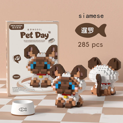 New Pet Teddy Husky Dog And Cat Toy Small Particle Building Blocks