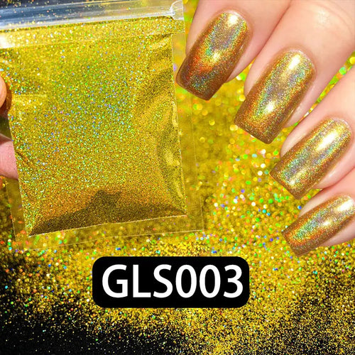 Laser Holographic Rainbow Nail Glitter 0.2MM Sparkly Nails Glitter