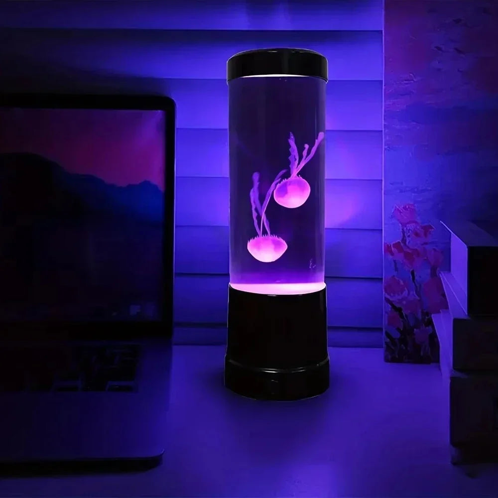 Jellyfish Lamp LED Remote Control Color Changing Aquarium Light With 8