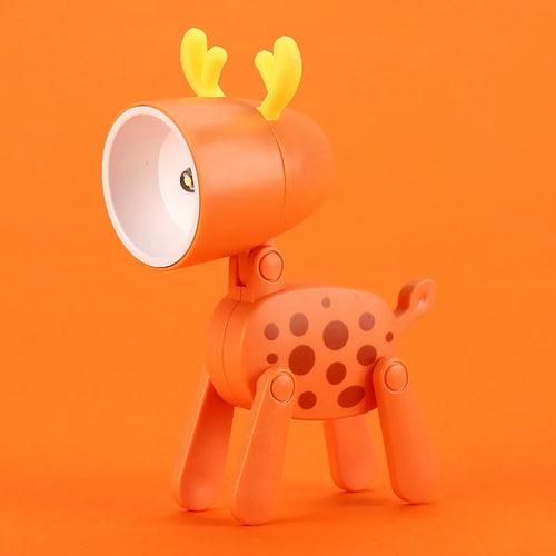 Mini Led Night Lights Folding Desk Lamp Cartoon Cute Pet Dog Deer