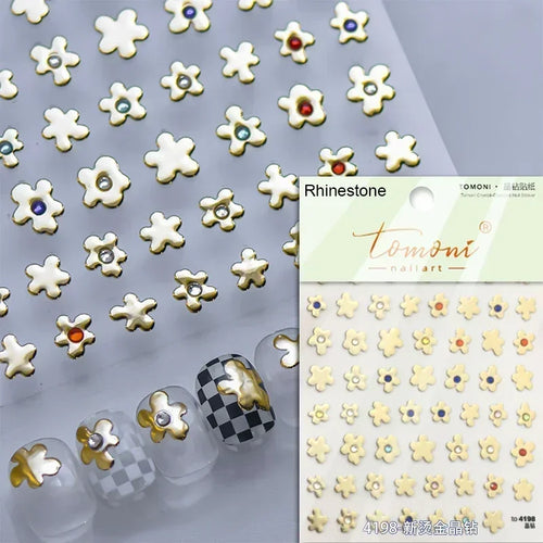 1piece 5D glass fragment nail sticker high quality stained glass