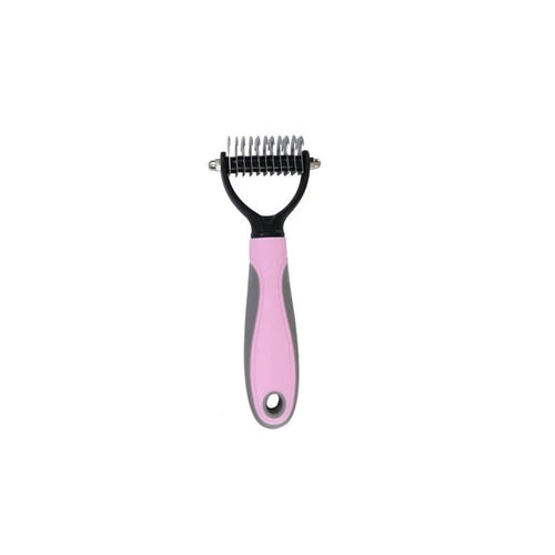 Pet Deshedding Brush Two Sided Pet Grooming Comb Stainless Steel
