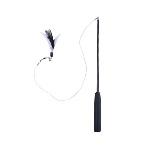Pet Cat Toy Super Long Three Section Telescopic Rod Cat Teaser Stick
