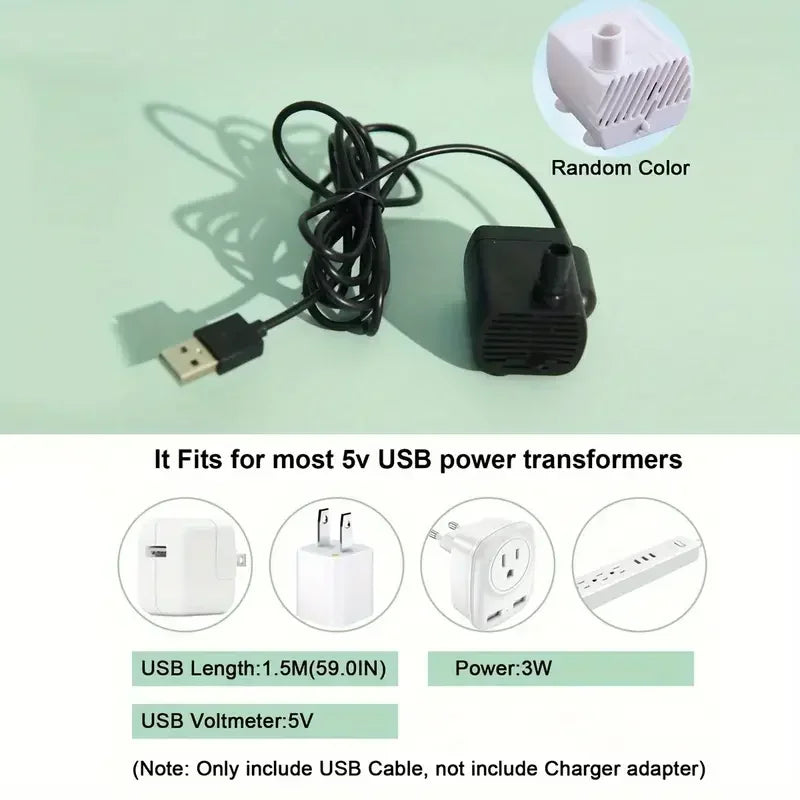 USB Electric Mute 1.2L Pet Water Fountain Automatic Cat Drink Bowl