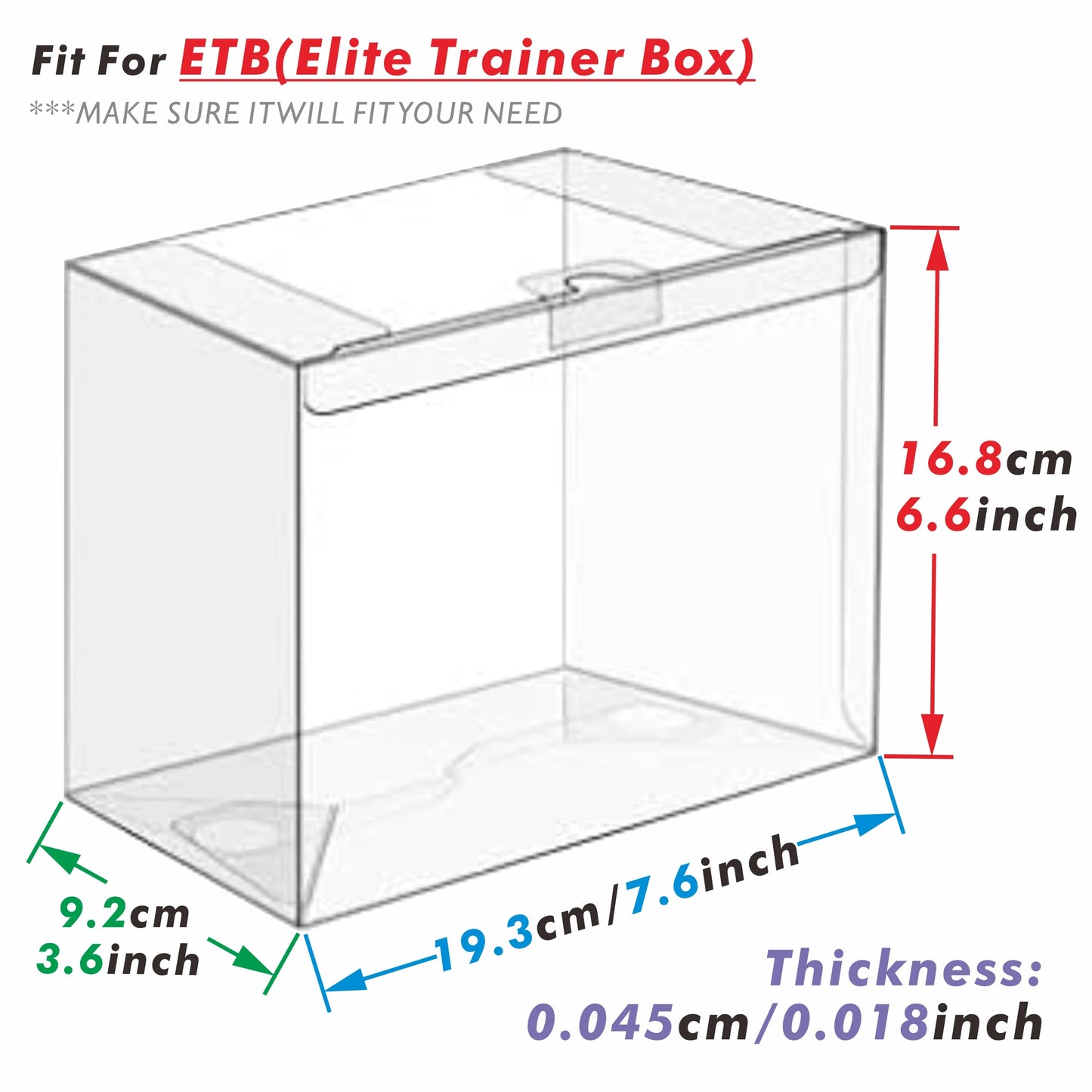 5/10PCS PET Elite Trainer Box Case Protectors Clear Display Case -