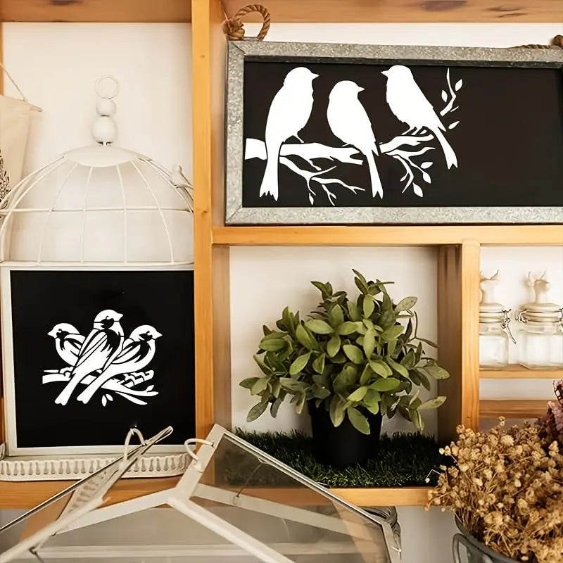 7 sets of PET craft bird painting templates-Reusable Hummingbird on