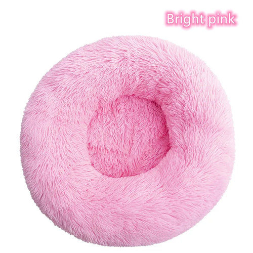 Super Soft Pet Cat Bed Plush Full Size Washable Calm Bed Donut Bed