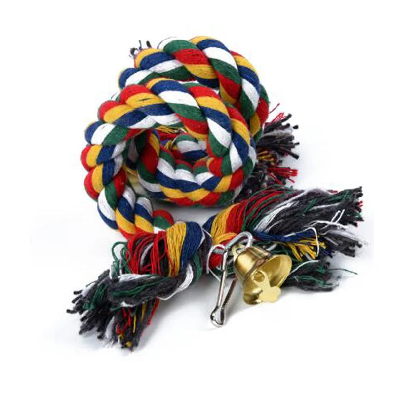 Parrot Toy Wicker Rope Hanging Braided Budgie Chew Bird Cage Cockatiel