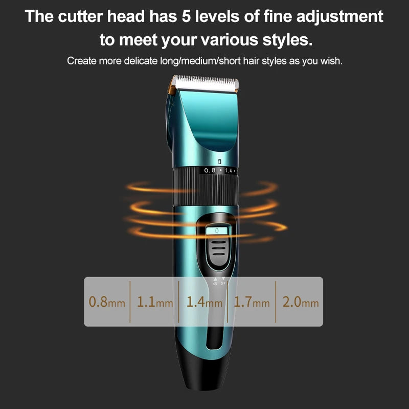 Electric Hair Clipper Wireless Professional Trimmer LED Display