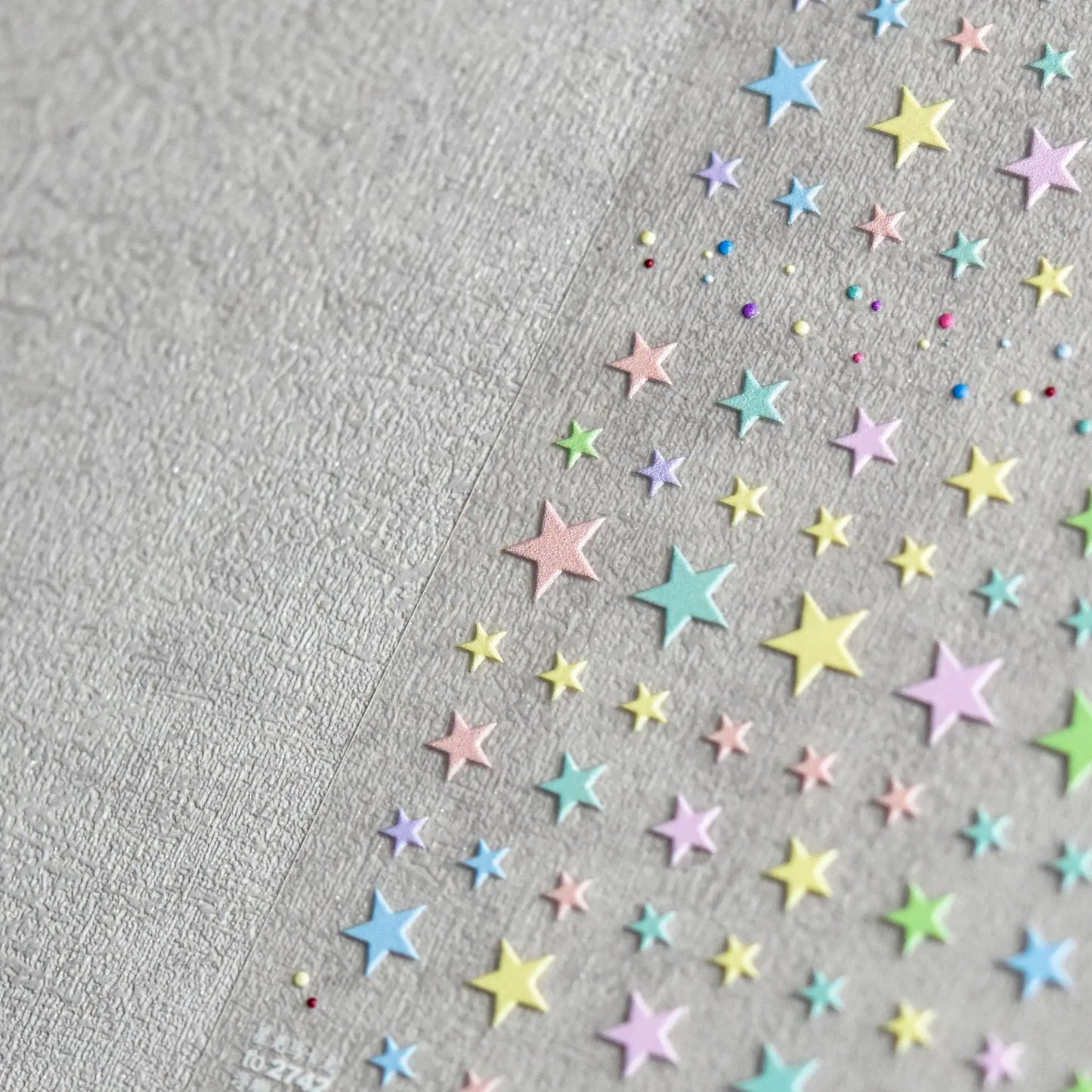 1pcs 5D Relief Kawaii Colorful Star Nail Art Stickers Multi Macaron