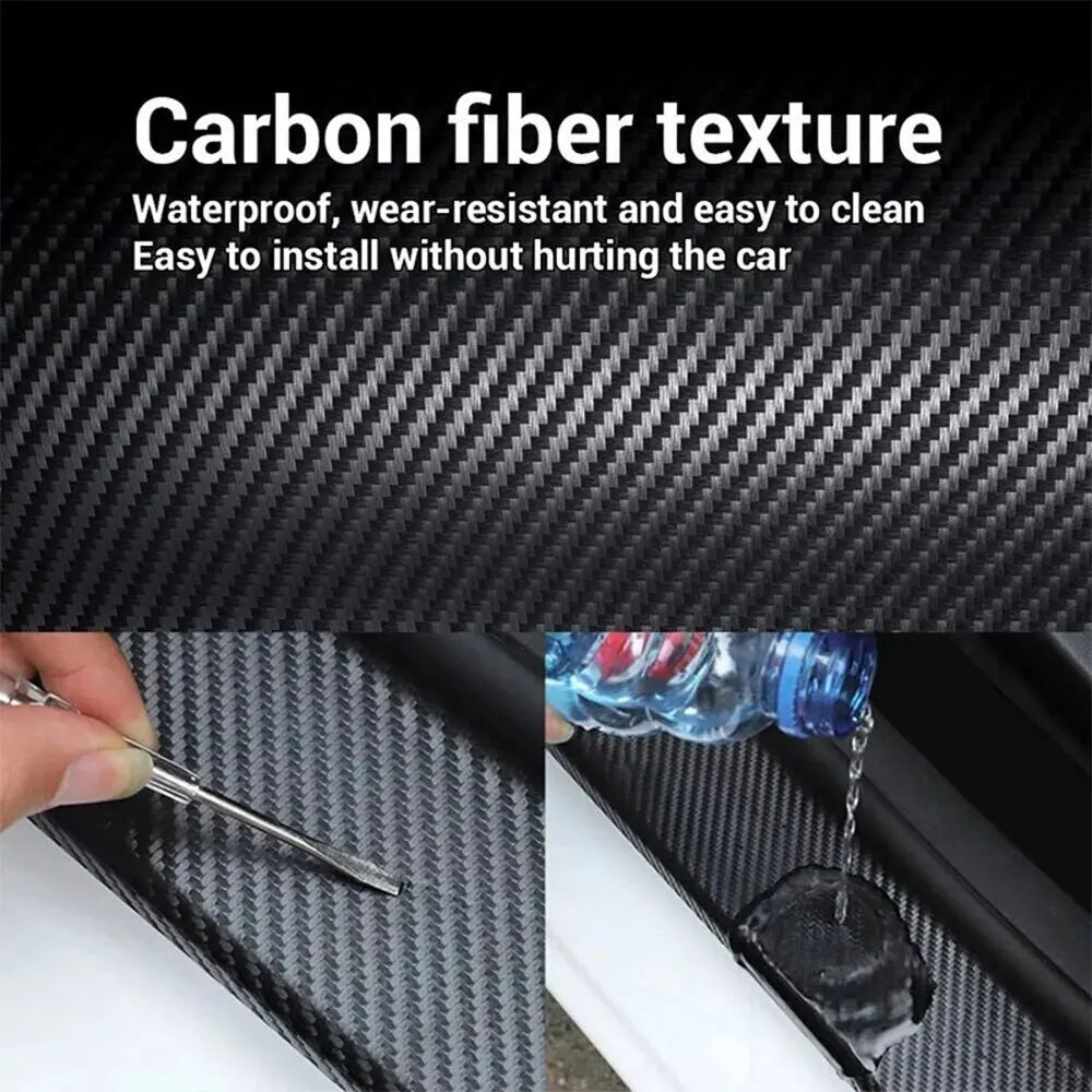 Nano Carbon Fiber Car Body Film DIY Paste Protector Strip Car Door
