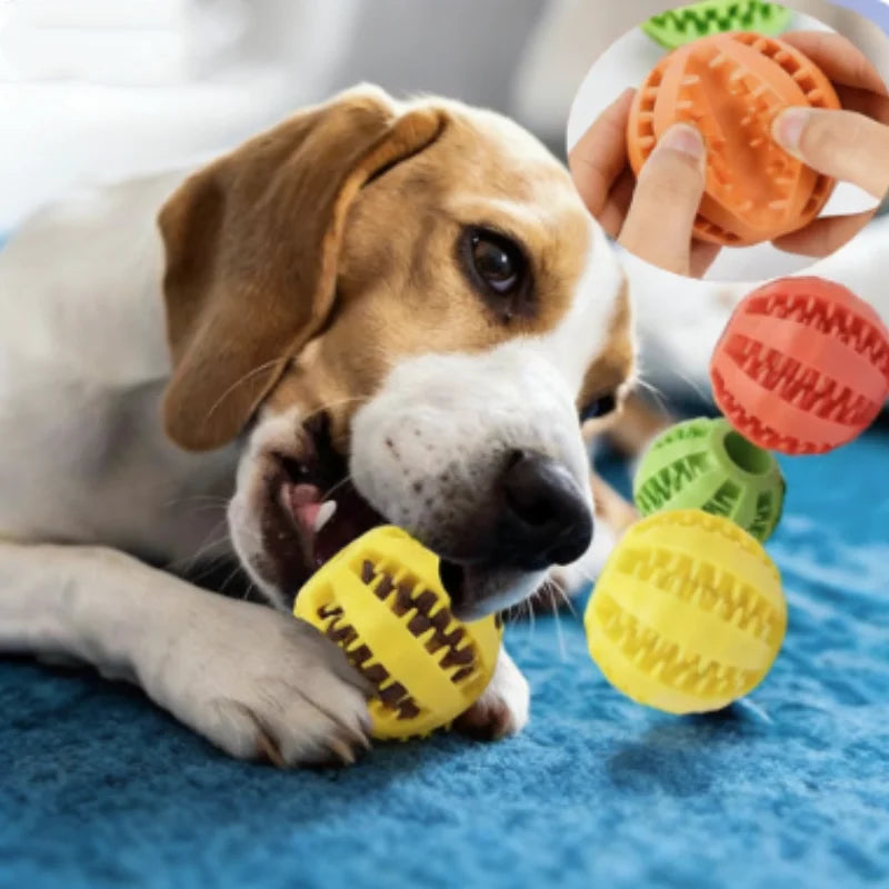 Interactive Dog Food Ball Rubber Chew Toy for Small to Large Dogs And