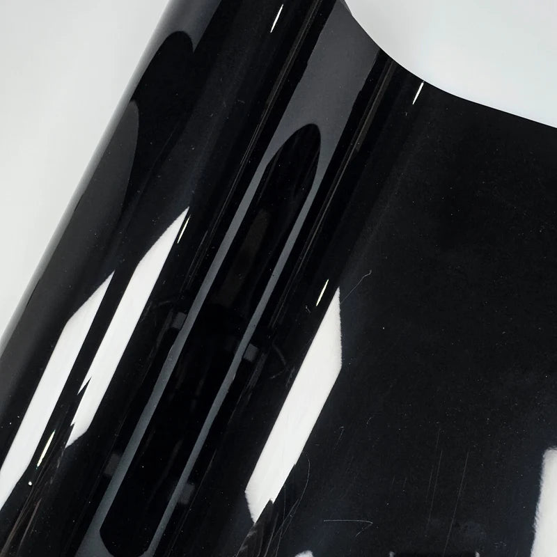 Ultra Gloss PET Piano Black Vinyl Wrap Film Sticker Glossy Black Self