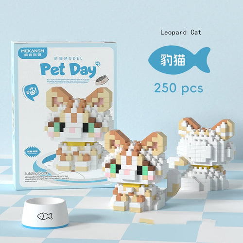 Mini Cute Pet Cat Series Cute Ragdoll Siamese Cat Brick Corgi Husky