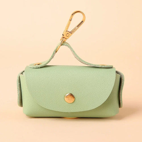 Portable Dog Poop Bag Organizer Stylish Pet Bag Holder Leather Pet