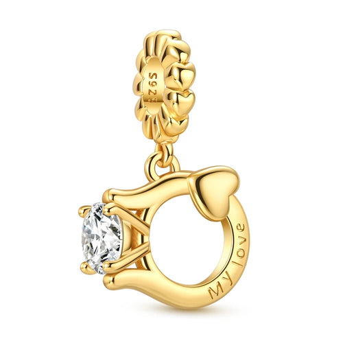 Hot 925 Sterling Silver Gold Charm Bead Pendant Cat Dog Pet Animal