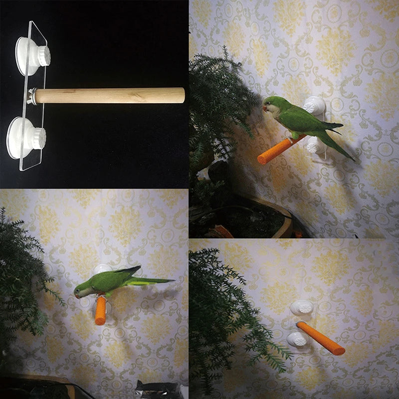 Parrot Pet Raw Standing Stick Wood Hanging Stand Rack Toy Sticksstand