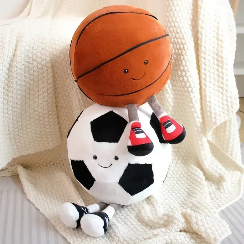 25-28cm football doll, basketball plush toy, creative football doll,