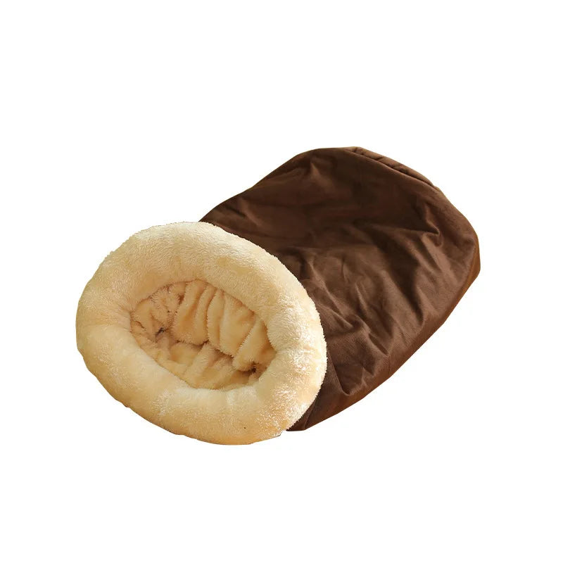 Autumn and Winter Cat Sleeping Bag Semi-enclosed Cat Nest Warm Small