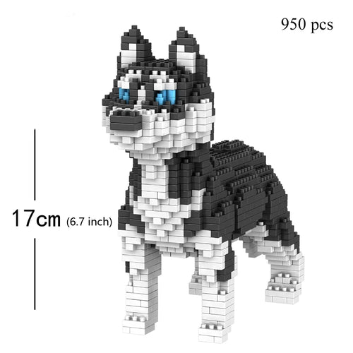 KNEW BUILT Dachshund Dog Model Mini Building Block Toy Set 9 Style for
