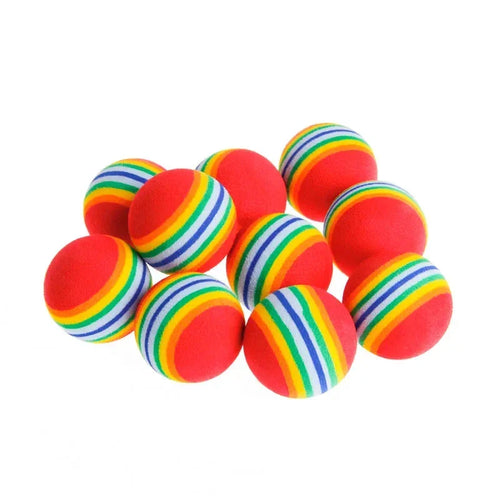 10PCS/5PCS Rainbow Cat Toys Ball Interactive Cat Dog Play Chewing